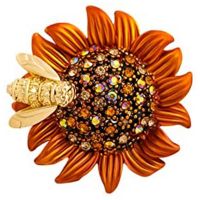 Costume Jewelry Flower Brooch Pins for Women Fashion Crystal Broches Vintage Jewelry Broche Pins Color Sunflower Bee