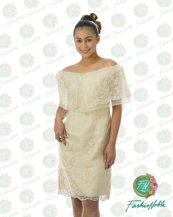 modern filipiniana cocktail dress