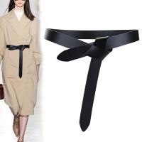 2021Newest Design knot cowskin belts for women soft real leather knotted strap belt long genuine dress accessories lady waistbands