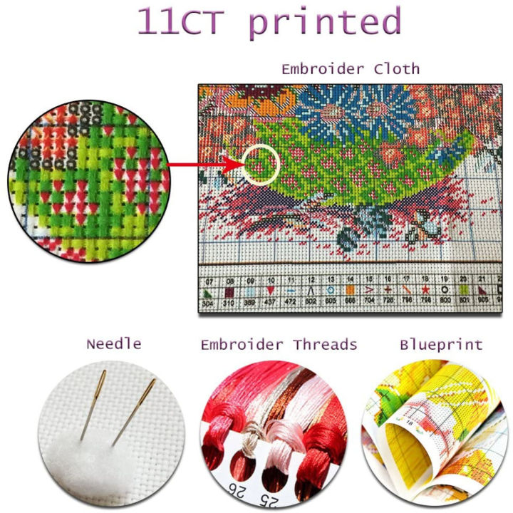 animal-flower-lion-tiger-elephant-elk-orangutan-diy-cross-stitch-11ct-embroidery-kits-needlework-craft-set-dropshipping