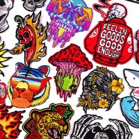 Punk Patch Iron On Patches For Clothing Thermoadhesive Patches On Clothes DIY Embroidery Patch Sewing/Fusible Applique Badges