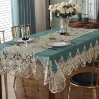 Light Luxury Style Embroidered Tablecloth Home Hotel Dining Table Decor Table Cover Rectangular Lace Table Cloth Wedding Decor