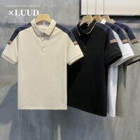 LUUD สินค้าใหม่ไหล่เล็กสีตัดกันแขนสั้นผู้ชายสไตล์เกาหลีแฟชั่นบุคลิกภาพ polo เสื้อลำลองผู้ชายฤดูร้อน ~