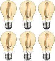 [HOT QQZIWWUJJWG 104] 6 Pack Dimmable A60 E27หลอดไฟ LED 8W 800Lm Vintage Edison สกรู LED Filament 2700K Warm White