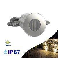 【LZ】❉●卍  Luz subterrânea ao ar livre ip67 12v 1w 3 cree led lâmpadas enterradas fora de canto rua recessed aço inoxidável iluminação embutida