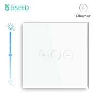 Bseed EU มาตรฐาน Touch Sensor สวิตช์หรี่ไฟ1Gang 1Way แก้วคริสตัลหรี่แสงได้ LED Light Switches Home Dimmer Wall Switches