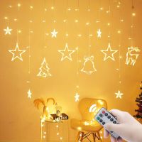 ZZOOI 3.5M 220V 110V LED Moon Star Christmas Garland String Lights Fairy Curtain Light For Home New Year Party Wedding Holiday Decor