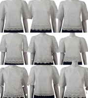 เสื้อลูกไม้สีขาวเกรดพรีเมี่ยมออกงาน รวมเซตสีขาวเน้นลายปักลูกไม้พิเศษ งานตัดเย็บเองเน้นลายงานตัดเย็บสวยมากดีไซส์ทันสมัยPK59