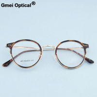 Gmei Optical VINTAGE ตกแต่งกรอบแว่นตาสายตาสั้นรอบโลหะพลาสติกผู้หญิงแว่นตา oculos de GRAU แว่นตา A803