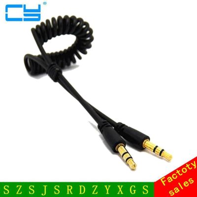 3FT 3.5mm Male to Male M/M Jack Audio Stereo Aux Spring Cable 1M for iPod MP3 phones Wholesale