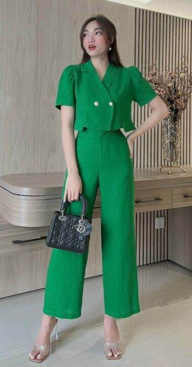Sét Bộ Nữ Áo Vest Lửng Quần Ống Rộng Dài Chất Cotton Lạnh Mặc Đi Chơi Dự  Tiệc Cực Xinh Dx Thiên Kim Shop | Lazada.Vn