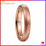 BONLAVIE Tungsten Carbide Ring 4mm Hammered Finish Rose Gold Plated thumbnail