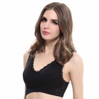 Womens Seamless Wireless Lace Cotton Push Up Maternity Nursing Sport Genie