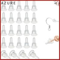 AZURE 100pcs 10x6mm ต่างหูหลังต่างหู ซิลิโคนทำจากซิลิโคน ฝาครอบเต็มรูปแบบ หลังต่างหูใส อุปกรณ์เครื่องประดับอัญมณี นุ่มนุ่มๆ จุกปิดต่างหูด้านหลัง สำหรับต่างหูตะขอกระดุม