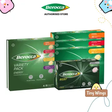 BEROCCA VITAMIN ENERGY BOOST TABLETS ORANGE MANGO MIXED BERRIES  EFFERVESCENT 