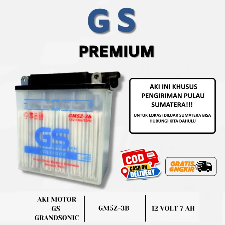 Aki Motor Honda Supra 100 GM5Z - 3B GS Premium Accu Basah KIT | Lazada