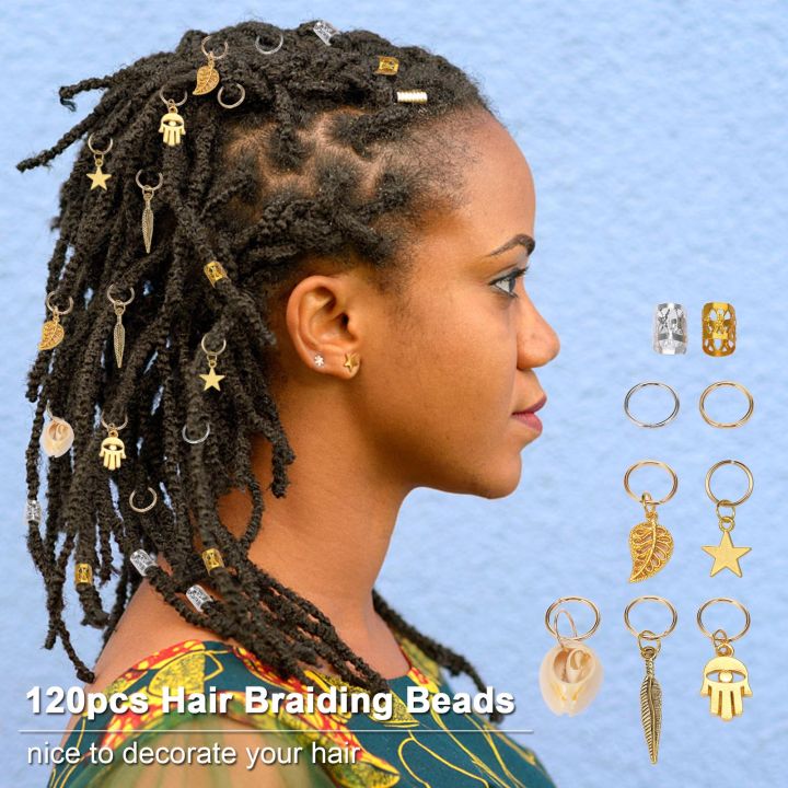 120pcs Dreadlocks Hair Accessories Hair Rings Cuffs Metal Hair Braiding  Beads Aluminum Hair Jewelry Hair Decoration Hoops for Braids Gold & Silver  | Lazada