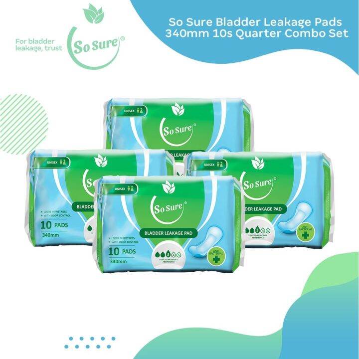 Biue So Sure Bladder Leakage Pads 340mm 10s Quarter Combo Set Lazada PH