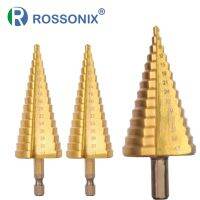 Hss Drill Bit Set Straight Groove Ladder Titanium Coated Metal Reaming Drill Woodworking Tool 3 12mm 4 12mm 4 20mm 4 32mm 4 42mm