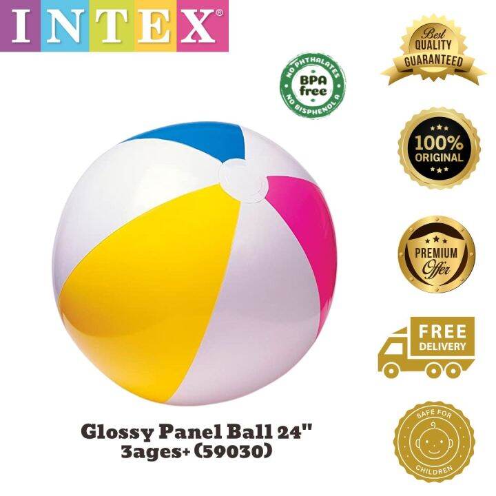 59030 INTEX Glossy Panel Ball 24" / Fun Ball / Beach Ball/ Play Ball ...