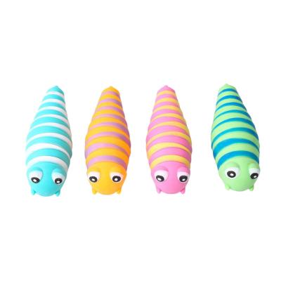 ASTELLA Caterpillar TPR ของเล่นนุ่มนิ่มสีสันสดใสน่ารักทาก Squishes ของเล่นหยิกของเล่นประสาทสัมผัส Relief ความเครียดตุ๊กตาการ์ตูนของเล่นบีบอัดกระวนกระวายของเล่นบีบของขวัญสำหรับเด็กหนอนผีเสื้อ