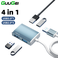 GUUGEI USB 4 In 1 Type-C แท่นวางมือถือฮับ USB3.0ถ่ายโอนข้อมูลอย่างรวดเร็วสำหรับฮาร์ดไดรฟ์ USB ติดแป้นพิมพ์คอนเน็กเตอร์