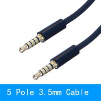 5 Pole 3.5mm Jack Male To Male Stereo Headphone Jack Audio Cable 1M