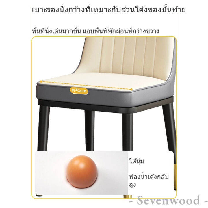 sevenwood-เก้าอี้-เก้าอี้กินข้าว-เก้าอี้หนัง-pu-เก้าอี้สไตล์นอร์ดิก-เก้าอี้หนัง