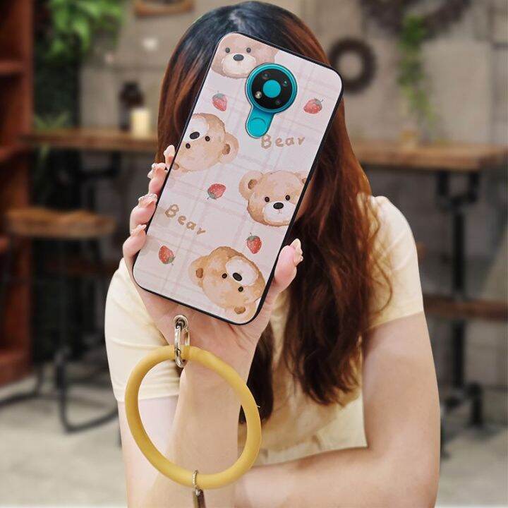 texture-youth-phone-case-for-nokia-3-4-cute-creative-trend-luxurious-ring-taste-couple-hang-wrist-liquid-silicone-funny