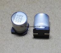 10PCS 35V 220uF 8*10 mm SMD Chip Aluminum Capacitor, Electrolytic Capacitor 220uF35V 8X10MM WATTY Electronics