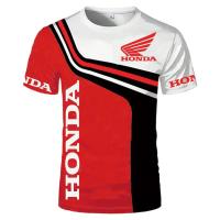 Honda Mens 3D Printed T-shirt, Motorcycle Racing Suit, Fashionable Loose Fitting Short Sleeved T-shirtbasketballstreetwear