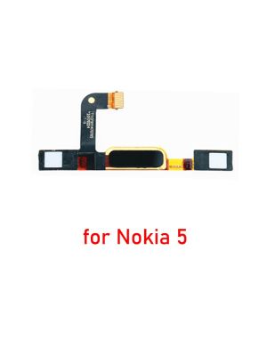 เมนูปุ่มหน้าแรกใหม่ของแท้กุญแจหลังแบบสัมผัสรหัสริบบิ้นเซ็นเซอร์ลายนิ้วมือสายเคเบิ้ลยืดหยุ่นสำหรับชิ้นส่วนอะไหล่ทดแทน Nokia 5 6 8
