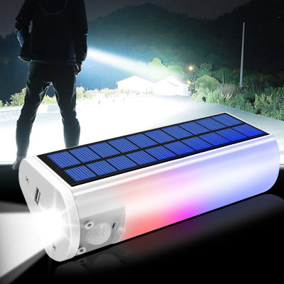 Rechargeable 650 Lumen LED Waterproof Solar Flashlight USB Cell Phone Charger Indoors or Outdoor Use Portable Solar Light