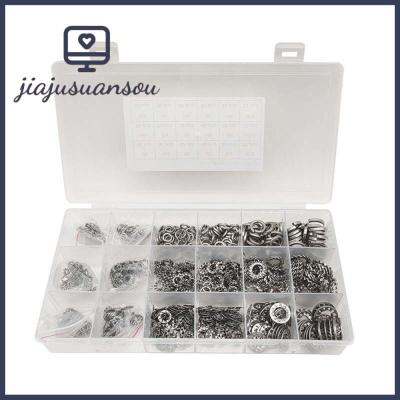 JIAJUSUANSOU เครื่องซักผ้าสร้อยเงินแหวนรองสปริงสแตนเลสป้องกันการคลาย720ชิ้นปะเก็นหยุดเครื่องซักผ้าระบบล็อคฟันภายนอกยานยนต์ไฟฟ้า