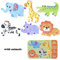 Baby Animal Traffic Wooden Puzzle Toys Montessori Early Educational Toys Children Jigsaw Puzzles Matching Game Kids Learning Toy