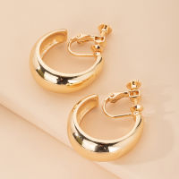 UJBOX New Gold Color Alloy Clip on Earrings for Women Girls No Pierced Earrings Jewelry Accessories Gift