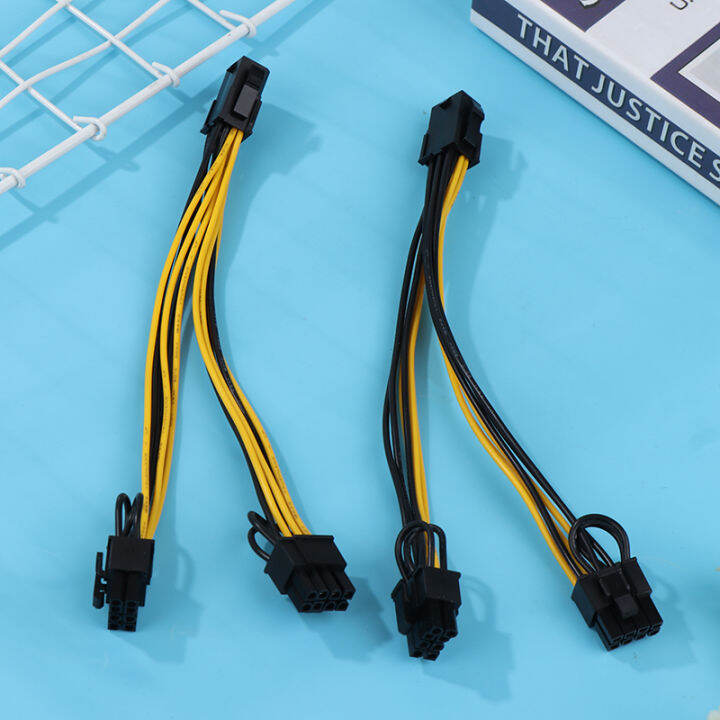 1Pc 6-Pin PCI Express To 2 X PCIE 8 (6+2) Pin Splitter Hub Power Cable Cord  