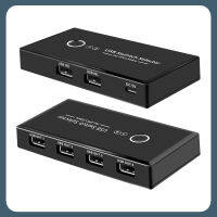 USB 3.0ตัวเลือกสวิตช์ KVM 2ชิ้นแชร์อุปกรณ์ USB 4ชิ้น USB ฮับ0สวิตช์ KVM 2X4สำหรับสแกนเนอร์เครื่องพิมพ์เมาส์และคีย์บอร์ด U-Disk