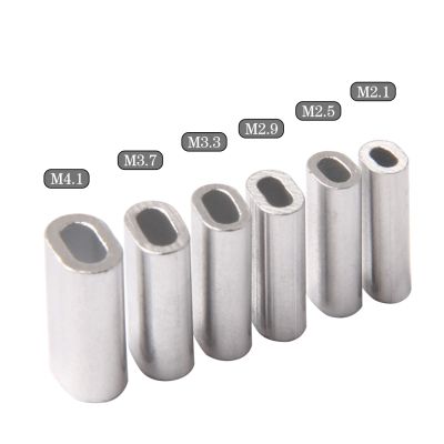 100pcs Single Aluminum Flat Fishing Tube Fishing Wire Pipe Aluminum Crimps Flat Sleeves Fishing Connector Accessories