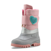 2021Kids Winter Snow Boots Pink Warm Shoes Thicken Footwear Rubber Sole Zip For Children Kids Outdoor Girls Plus Velvet Waterproof