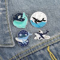 Enamel Pins for Backpacks Cute Whale Brooch for Hat Astronaut Planet Pin Woman Metal for Clothes Brooches on Clothes Badge Metal