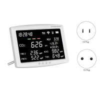 8-In-1 Air Quality Detector 11.8 Inch LCD Screen Air Quality Monitor CO2 /Temperature for Home School Office