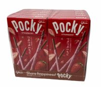 POCKY STRAWBERRY สตรอเบอร์รี่ สินค้านำเขาจากญี่ปุ่น 1แพค/บรรจุ 10กล่อง ราคาพิเศษ สินค้าพร้อมส่ง