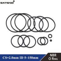 10pcs NBR O Ring Gasket CS 2mm OD 5mm 150mm Nitrile Butadiene Rubber Spacer Oil Resistance Washer Round Shape Black