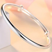 Ms mirror glossy contracted S999 sterling silver solid paragraphs female han edition student fashion lovers can push and pull the bracelet