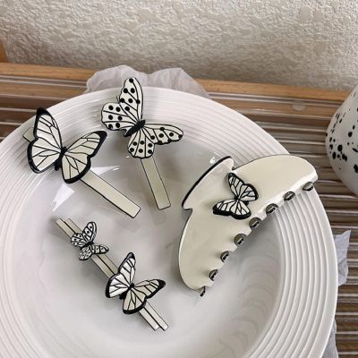 Niche Design Butterfly Hair Clip Sweet Bangs Edge Clip Hair Clip Fashionable French Hair Clip Retro Hair Clip