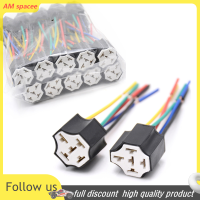 ? AM ตัวยึดรีเลย์รถยนต์เซรามิก, 5 pins Auto RELAY SOCKET 5 PIN RELAY CONNECTOR ปลั๊กเซรามิครีเลย์ยึดที่นั่งรีเลย์สูงพร้อมหมุด