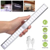 ♕∈﹍ USB Rechargeable Motion Sensor Light LED Night Lights Bedroom Light Detector Wall Decorative Staircase Closet Cabinet Lamp