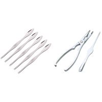 Seafood Cracker Pick Set 2Pcs Stainless Steel with Crab Crackers Picks Spoons Stainless Steel Crab Peel Shrimp Tool