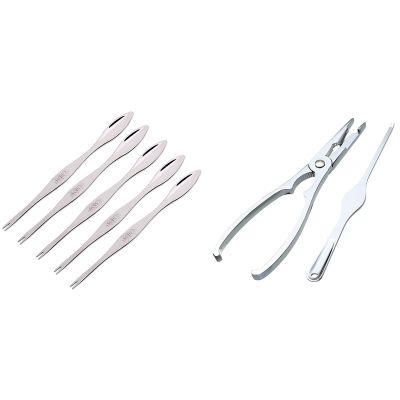 Seafood Cracker Pick Set 2Pcs Stainless Steel with Crab Crackers Picks Spoons Stainless Steel Crab Peel Shrimp Tool